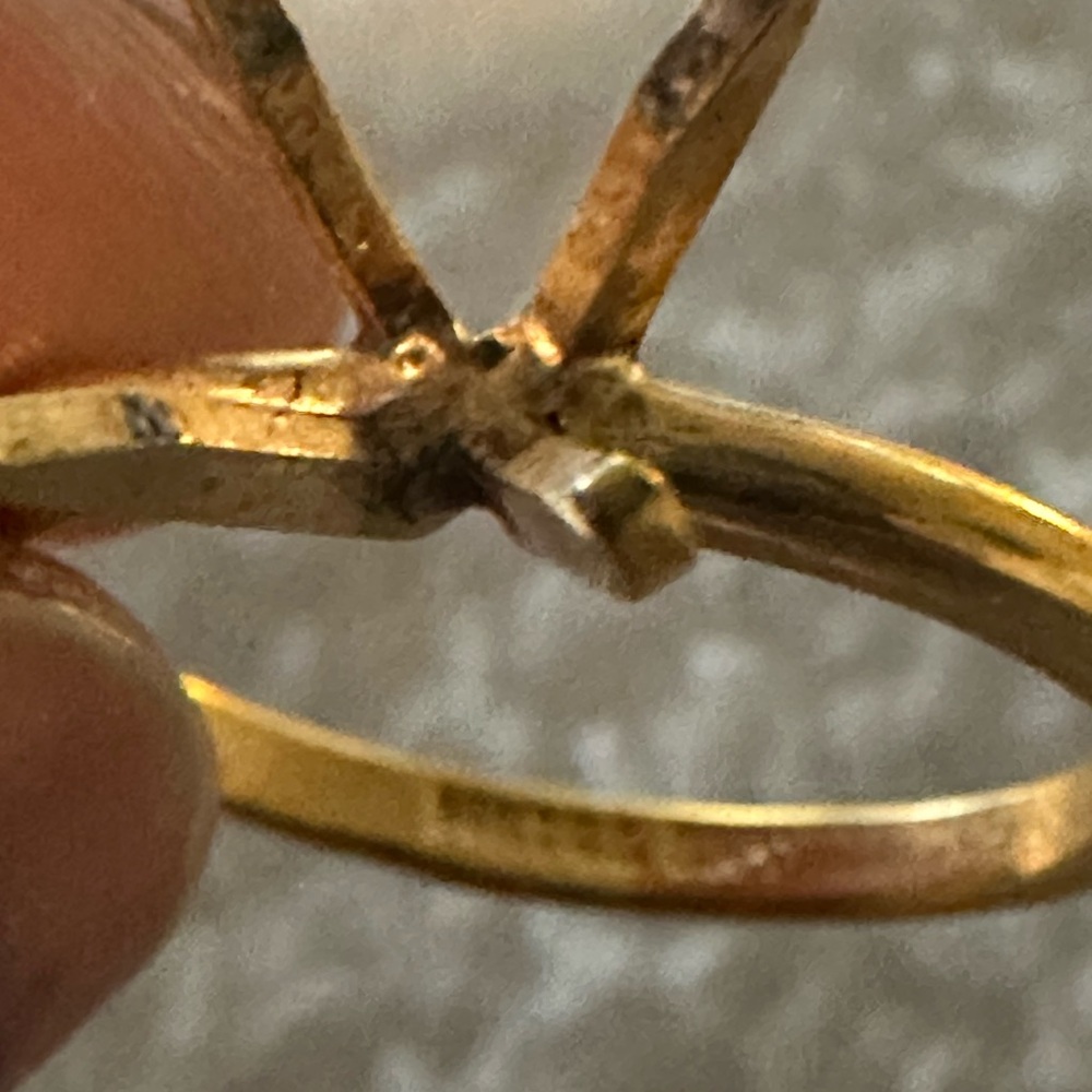 14k GP espo TYPO Vintage Gold Ring with missing stone - Picture 3 of 16